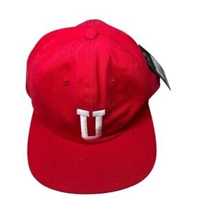UNDEFEATED Strapback Baseball Hat Mens One Size Red White U Logo Green